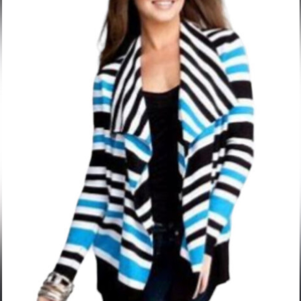 Bebe Striped Open Cardigan